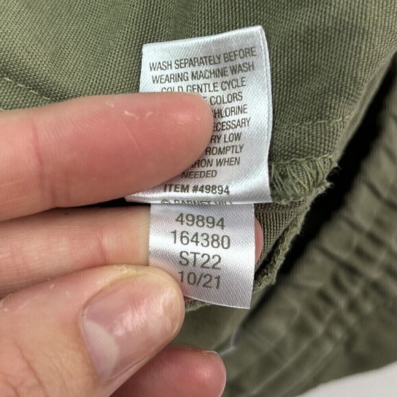 Garnet Hill Olive Green Salt Washed Chino Jogger Pants size S Pima Cotton - Picture 14 of 14